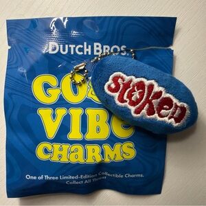 Dutch Bros Good Vibe Plush Limited Edition Charm ~ Mini Bag Charm ~ Stoked